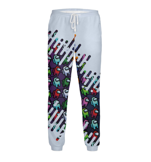 Мужские спортивные штаны с изображением Among Us цвета Белый