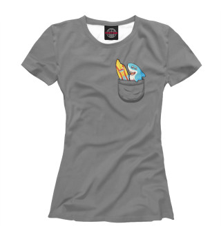 Женская футболка Карманная акула
