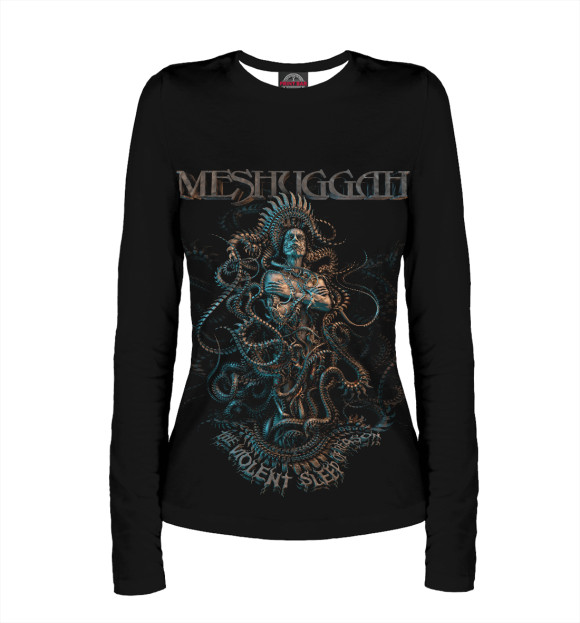 Женский лонгслив с изображением Meshuggah цвета Белый