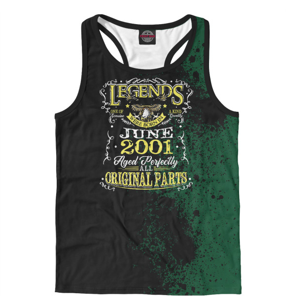 Мужская майка-борцовка с изображением Legend Born June 2001 цвета Белый