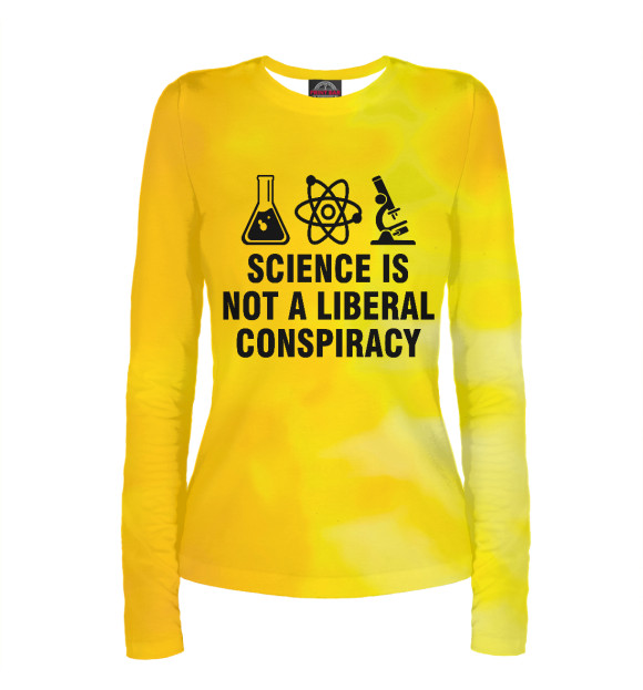 Женский лонгслив с изображением Science Is Not A Liberal цвета Белый