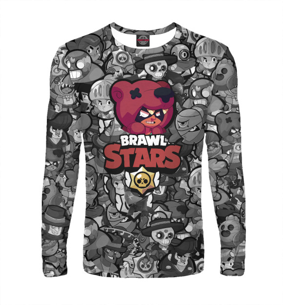 Мужской лонгслив с притом Brawl Stars: Nita цвета Белый Мужской лонгслив с изображением Brawl Stars: Nita цвета Белый