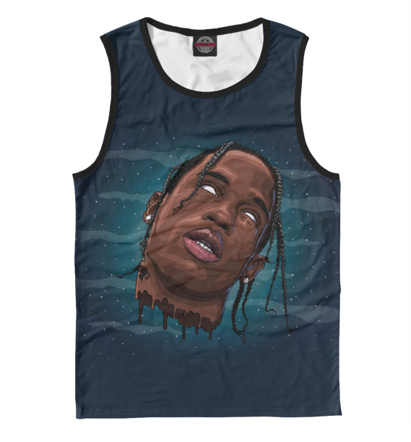 Майка для мальчика с притом Travis Scott цвета Белый Майка для мальчика с изображением Travis Scott цвета Белый