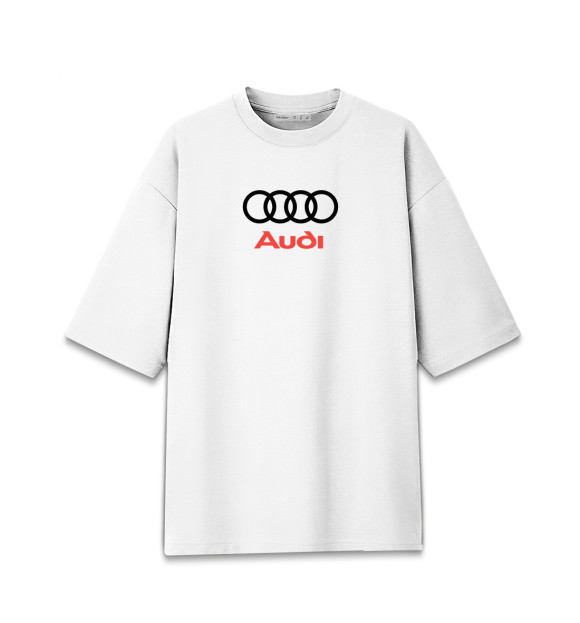 Женская футболка оверсайз с изображением Audi цвета Белый