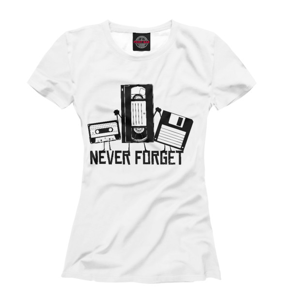 Футболка для девочек с изображением Never forget цвета Белый