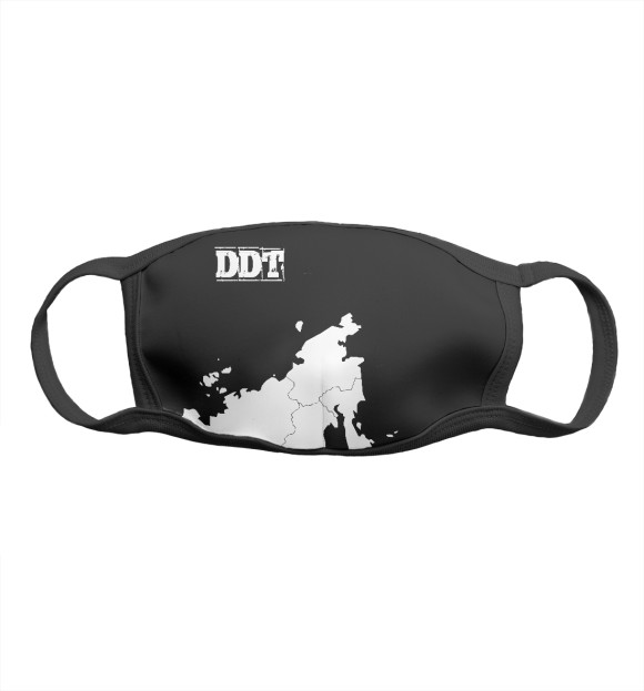 Маска тканевая с притом ДДТ РОССИЯ цвета Белый Маска тканевая с изображением ДДТ РОССИЯ цвета Белый