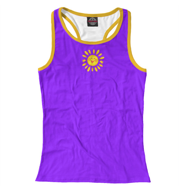 Женская майка-борцовка с изображением Улыбнись! (просто солнышко) цвета Белый