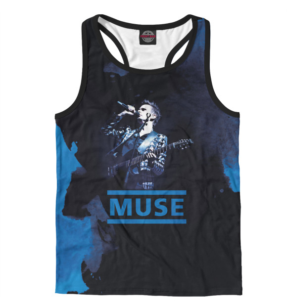 Мужская майка-борцовка с изображением Muse цвета Белый