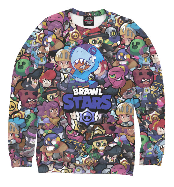 Свитшот для девочек с изображением Brawl Stars цвета Белый