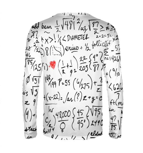 Мужской лонгслив с изображением Математические Формулы цвета Белый