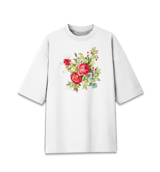 Женская футболка оверсайз Садовые цветы