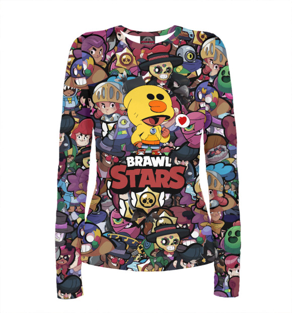 Женский лонгслив с изображением Brawl Stars цвета Белый