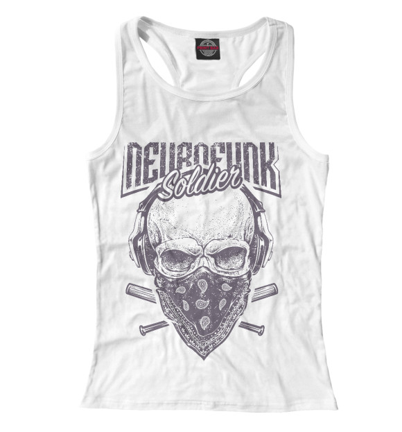 Женская майка-борцовка с изображением Череп цвета Белый