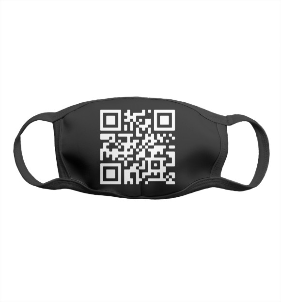 Маска тканевая с изображением Маска QR-CODE цвета Белый