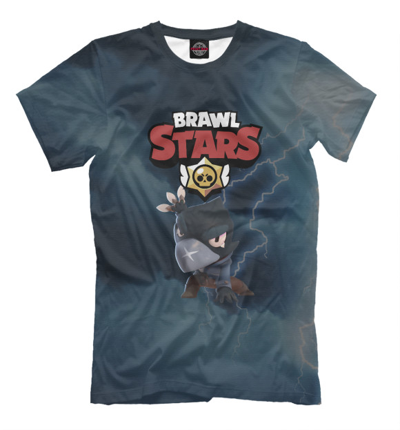 Мужская футболка с изображением Brawl Stars: CROW цвета Белый