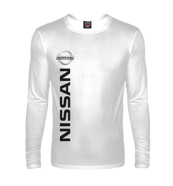 Мужской лонгслив с изображением Nissan цвета Белый