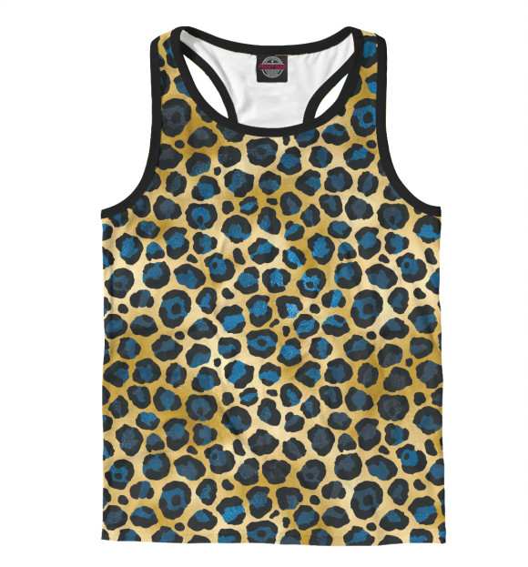 Мужская майка-борцовка с изображением Шкура леопарда цвета Белый