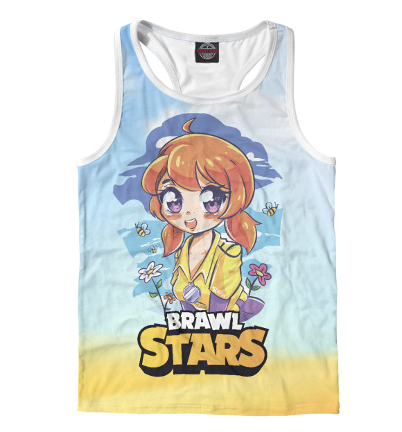 Мужская майка-борцовка с изображением Bea Brawl Stars цвета Белый