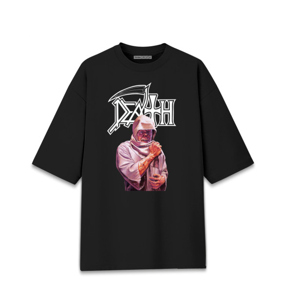 Мужская футболка оверсайз с изображением Death цвета Черный