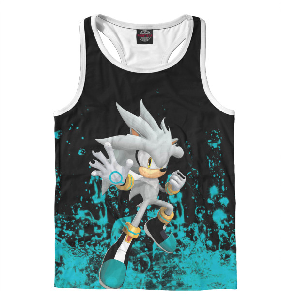 Мужская майка-борцовка с изображением Sonic цвета Белый