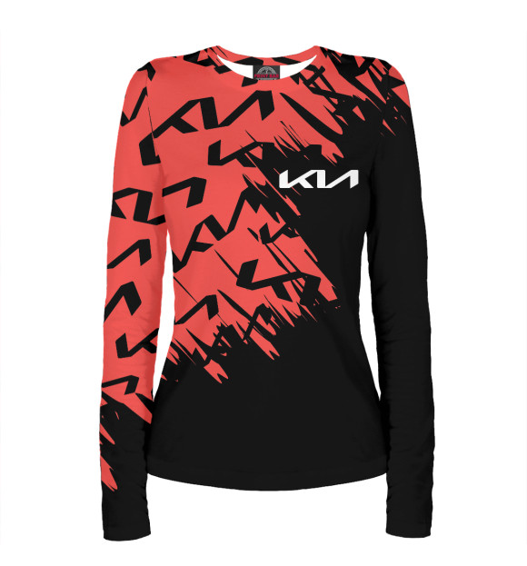 Женский лонгслив с изображением KIA цвета Белый