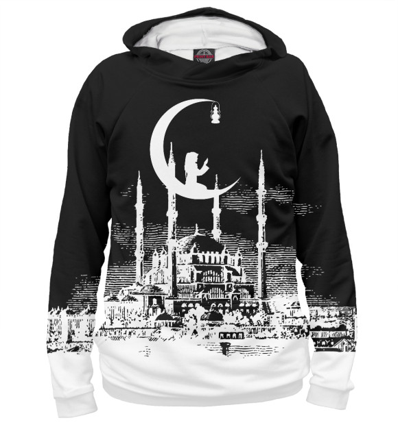 Мужское худи с изображением Ислам цвета Белый