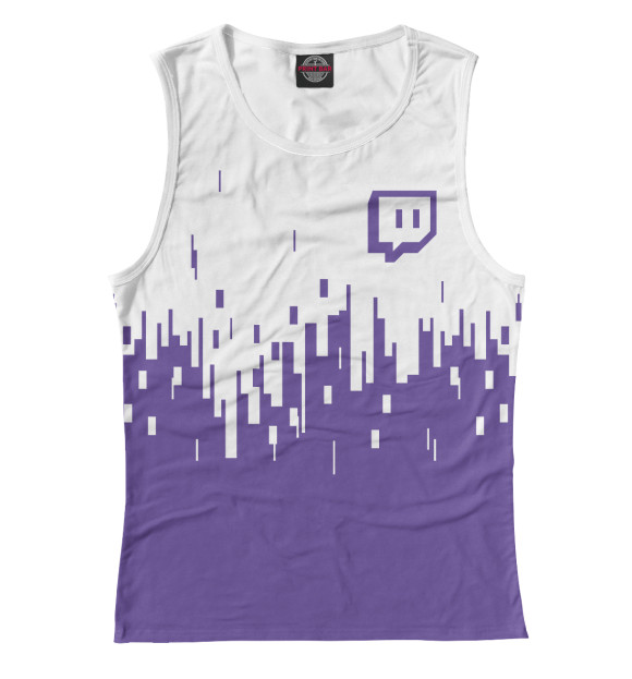 Майка для девочки с изображением Twitch цвета Белый