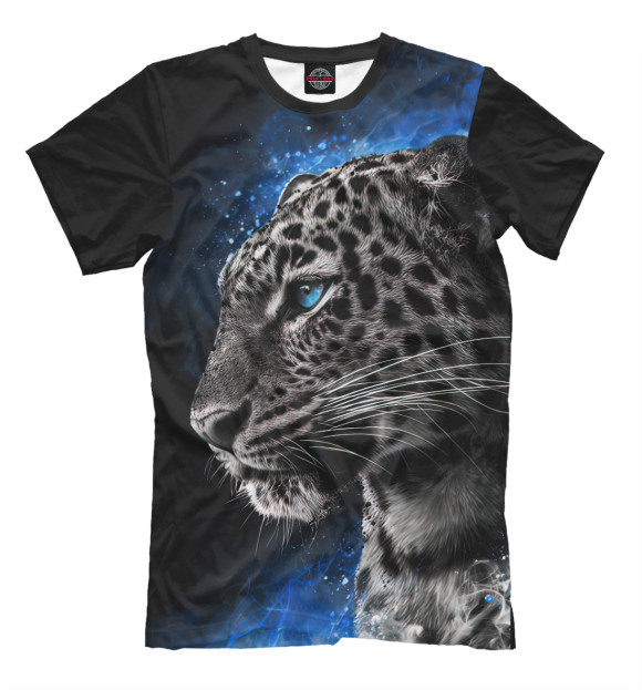 Мужская футболка с изображением Leopard line цвета Белый