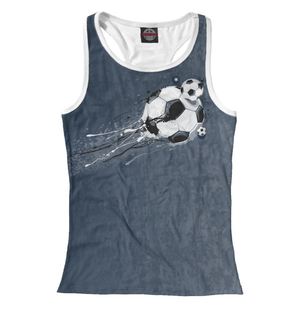 Женская майка-борцовка с изображением Кожаный мяч цвета Белый