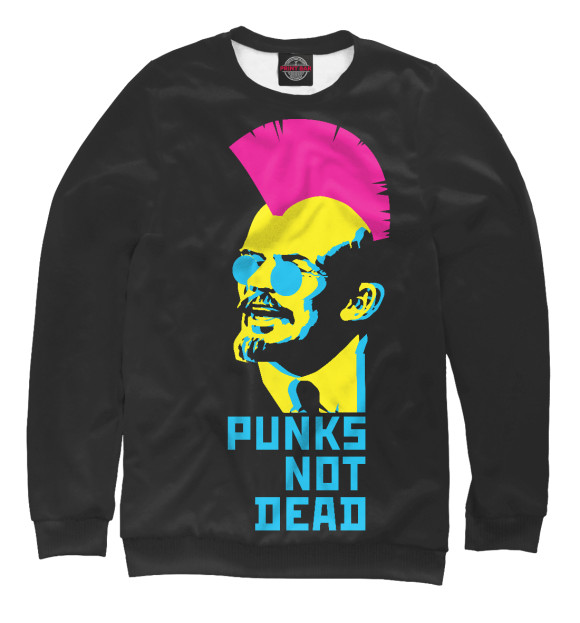 Мужской свитшот с изображением Lenin pinc punk цвета Белый