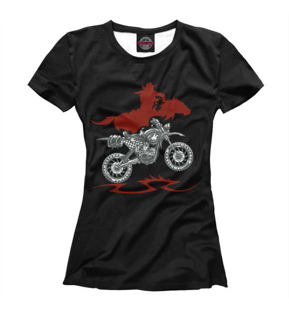 Женская футболка с изображением Motocross moto цвета Белый