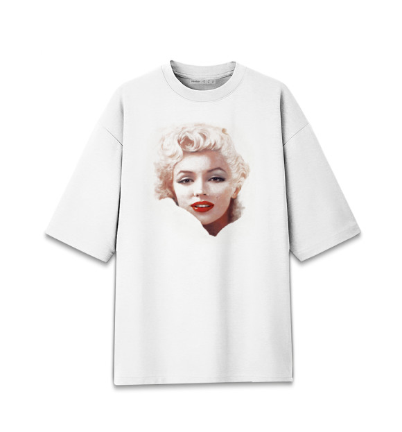 Мужская футболка оверсайз с изображением Мерлин Монро цвета Белый