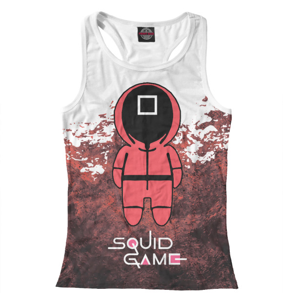 Женская майка-борцовка с изображением Игра в кальмара цвета Белый