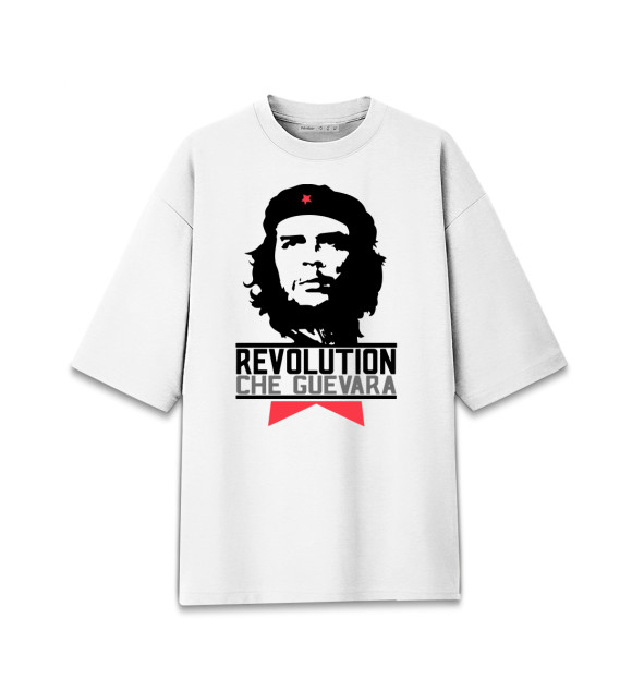 Мужская футболка оверсайз с изображением Че Гевара цвета Белый