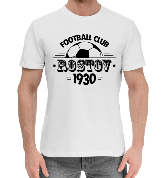 Мужская хлопковая футболка с изображением FC Rostov цвета Белый