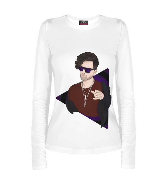 Женский лонгслив с притом ЛСП цвета Белый Женский лонгслив с изображением ЛСП цвета Белый
