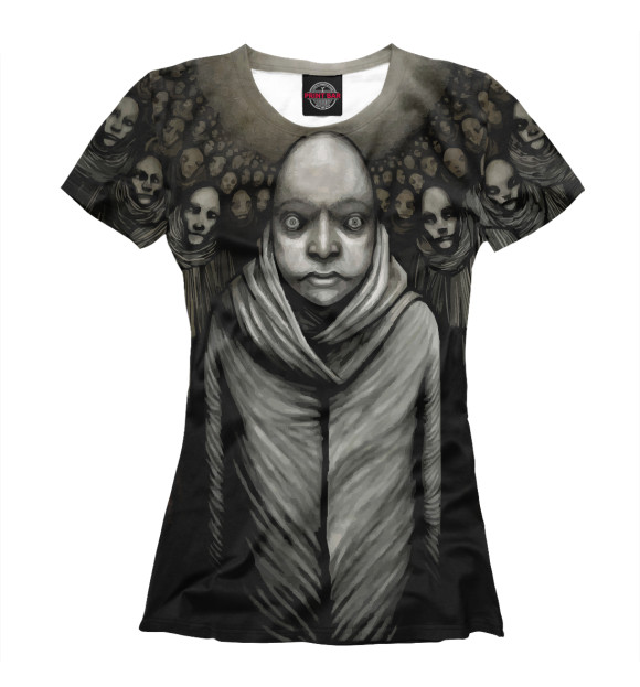 Женская футболка с изображением Призраки смотрят цвета Белый
