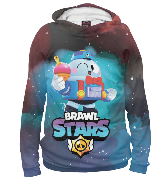 Мужское худи с изображением Brawl Stars цвета Белый