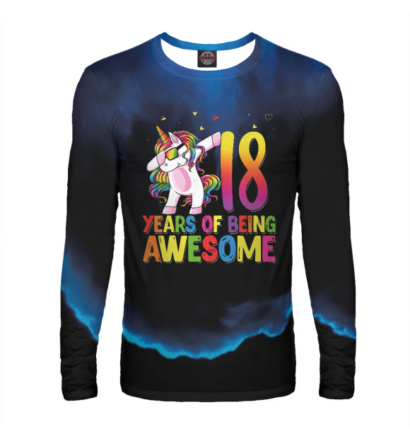Мужской лонгслив с изображением 18 Years Old Birthday Unico цвета Белый