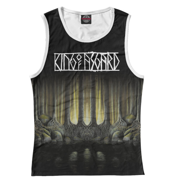 Женская майка с изображением King of asgard цвета Белый