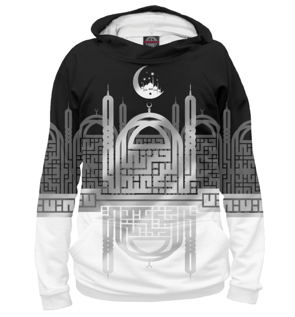 Мужское худи с изображением Ислам цвета Белый