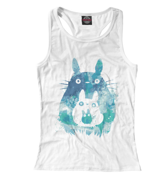 Женская майка-борцовка с изображением Sky Totoro цвета Белый
