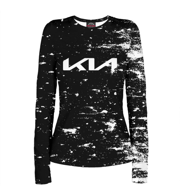 Женский лонгслив с изображением KIA цвета Белый