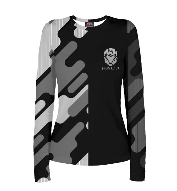 Женский лонгслив с изображением Halo цвета Белый