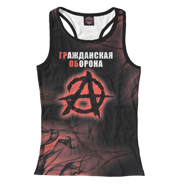 Женская майка-борцовка с изображением Гражданская Оборона цвета Белый