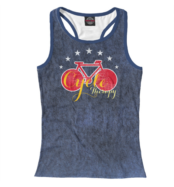 Женская майка-борцовка с изображением Cycle therapy цвета Белый