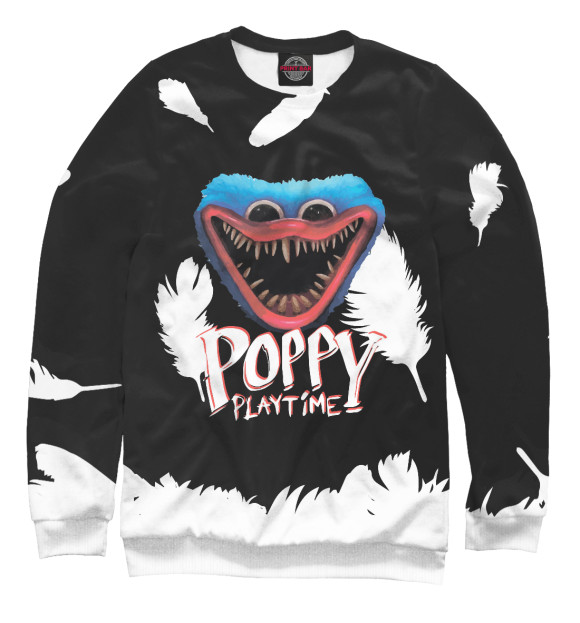 Свитшот для девочек с изображением Poppy Playtime цвета Белый