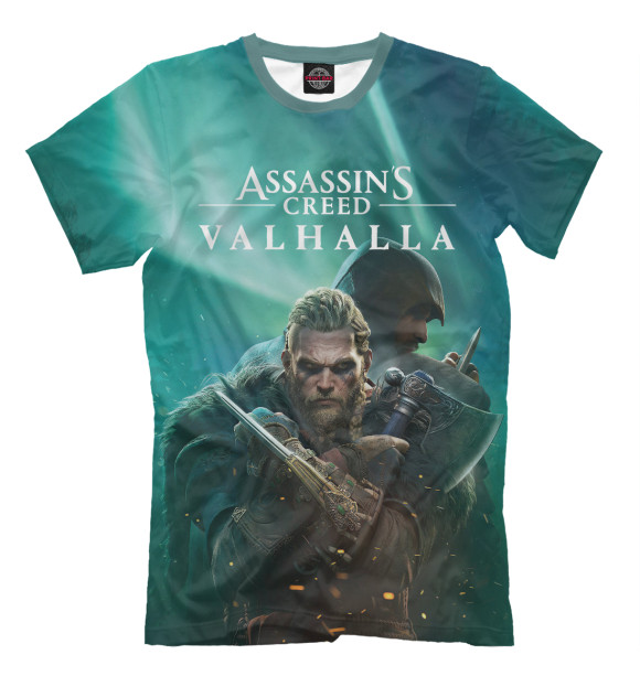 Мужская футболка с изображением Assassin’s Creed Valhalla цвета Белый