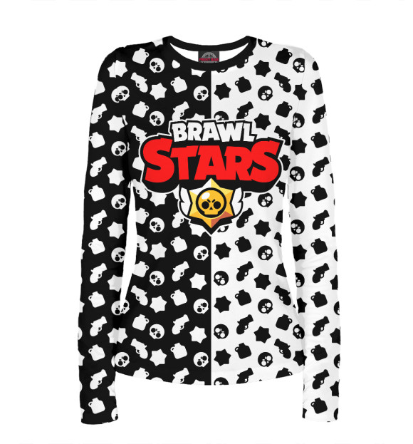 Женский лонгслив с изображением Brawl Stars цвета Белый