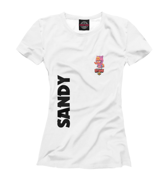 Футболка для девочек с изображением Brawl Stars SANDY цвета Белый